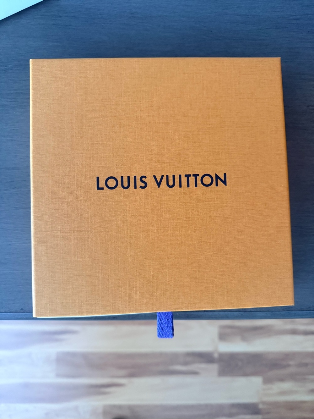 Louis Vuitton Orange Box with Navy Pull-Tab